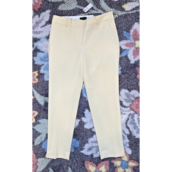 Talbots Pants Womens 4P Petite NEW Hampshire Ankle Yellow Career Office Slacks - Picture 1 of 10